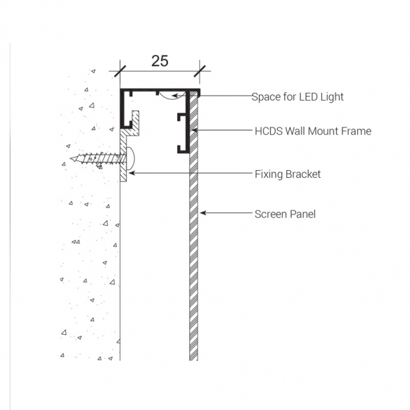 HC Designer Screens – Aluminium Wall Mount Frame